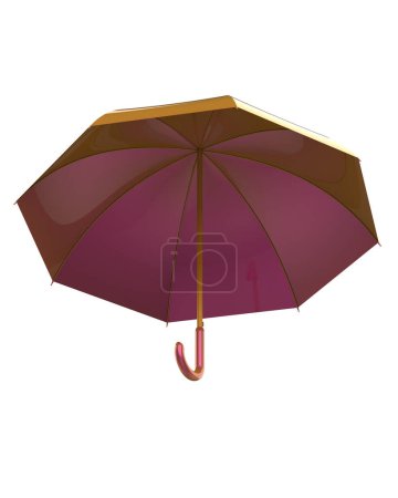 Foto de 3d ilustración de paraguas abierto aislado sobre fondo blanco - Imagen libre de derechos