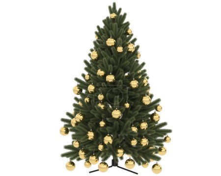 Photo for Christmas tree isolated on white background - Royalty Free Image