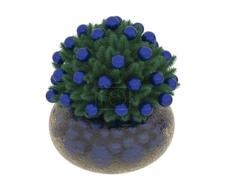 Foto de Flor decorativa azul con hojas verdes - Imagen libre de derechos