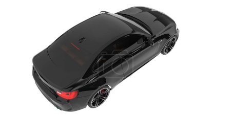Foto de 3 d renderizado del coche sobre fondo blanco - Imagen libre de derechos