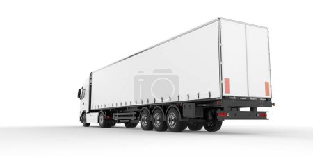 Téléchargez les photos : 3 d rendu de camion de fret isolé sur fond blanc - en image libre de droit
