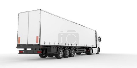 Photo for 3 d rendering of  cargo truck isolated on white background - Royalty Free Image