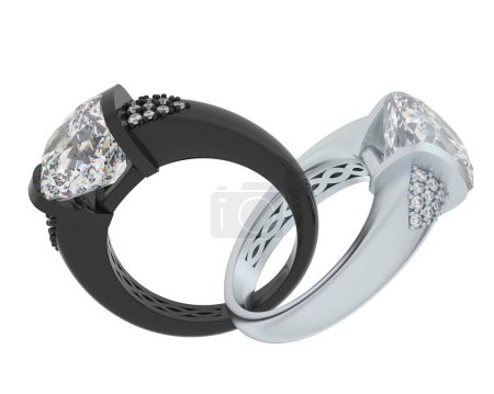Photo for 3 d rendering of precious rings - Royalty Free Image