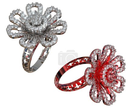 Photo for 3 d rendering of precious rings - Royalty Free Image