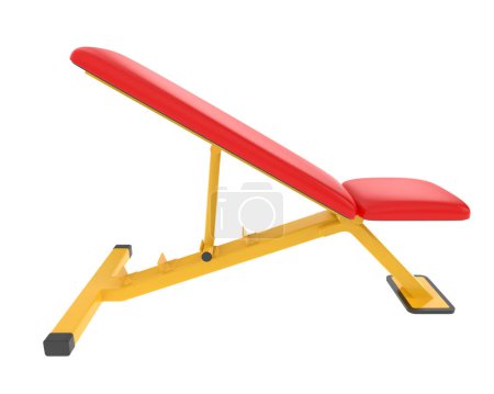Photo for Adjustable gym bench on white background. 3d rendering. Illustration - Royalty Free Image