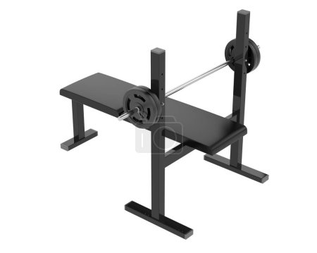 Photo for Flat weight bench isolated on background. 3d rendering - illustration - Royalty Free Image