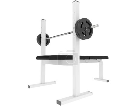 Photo for Flat weight bench isolated on background. 3d rendering - illustration - Royalty Free Image