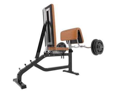 Photo for Arm curl bench isolated on background. 3d rendering - illustration - Royalty Free Image