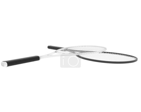 Photo for 3d illustration of two tennis rackets isolated on white - Royalty Free Image