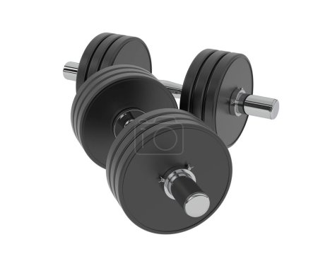 Photo for Two black Dumbbells isolated on white - Royalty Free Image