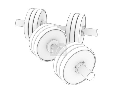 Photo for Two white Dumbbells isolated on white - Royalty Free Image