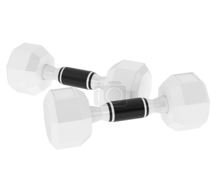 Photo for Two white Dumbbells isolated on white - Royalty Free Image
