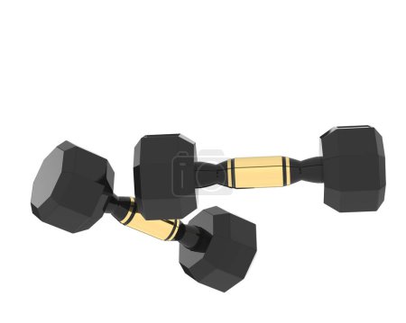 Photo for Two black Dumbbells isolated on white - Royalty Free Image