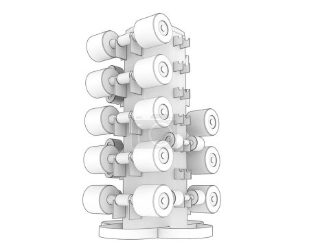 Photo for Weight tree with dumbbells isolated on background. 3d rendering - illustration - Royalty Free Image
