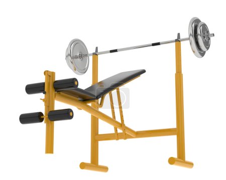 Photo for 3d illustration of Gym bench, workout sport equipment - Royalty Free Image