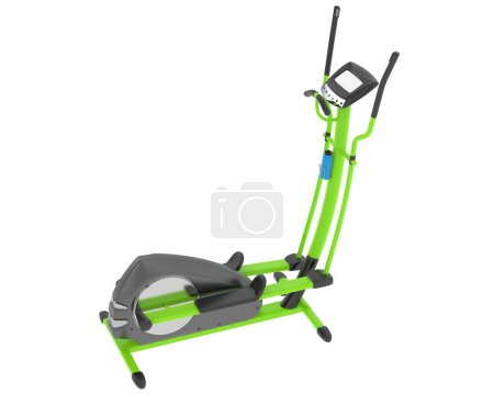 Photo for Gym bike isolated on white background 3 d rendering - Royalty Free Image