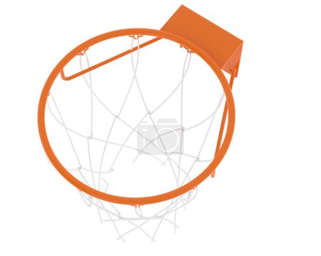 Téléchargez les photos : Un panier de basket. Illustration de rendu 3d. - en image libre de droit