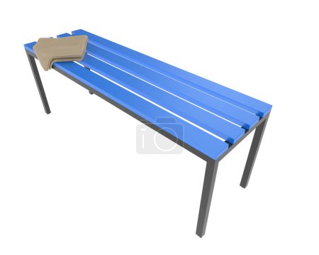 Photo for Locker room bench isolated on white background. 3d rendering - illustration - Royalty Free Image