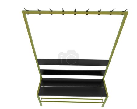 Photo for Locker room bench isolated on background. 3d rendering - illustration - Royalty Free Image
