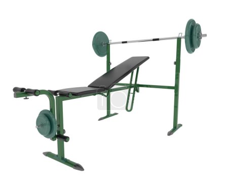 Photo for Gym bench on white background. 3d rendering. Illustration - Royalty Free Image