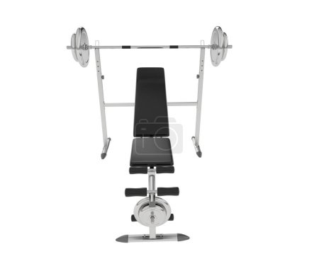 Photo for Gym bench on white background. 3d rendering. Illustration - Royalty Free Image