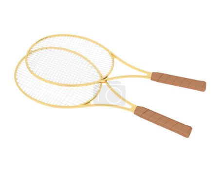 Téléchargez les photos : Raquettes de tennis isolées sur fond blanc - en image libre de droit