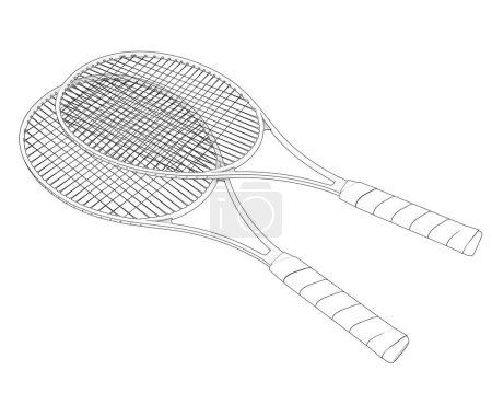 Photo for Tennis Rackets isolated on white background - Royalty Free Image