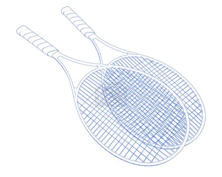 Foto de Raquetas de tenis aisladas sobre fondo blanco - Imagen libre de derechos