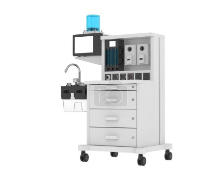 Photo for Anesthesia machine isolated on background. 3d rendering - illustration - Royalty Free Image