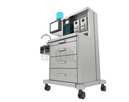 Foto de Máquina de anestesia aislada sobre fondo. representación 3d - ilustración - Imagen libre de derechos