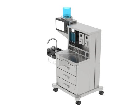 Foto de Máquina de anestesia aislada sobre fondo. representación 3d - ilustración - Imagen libre de derechos