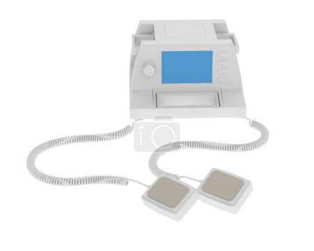 Photo for Defibrillator isolated on background. 3d rendering - illustration - Royalty Free Image