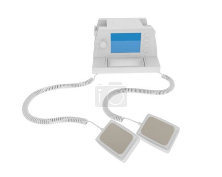 Photo for Defibrillator isolated on background. 3d rendering - illustration - Royalty Free Image