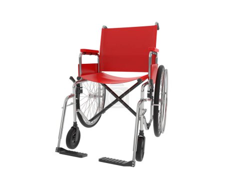 Foto de 3D representación de una silla de ruedas sobre fondo blanco - Imagen libre de derechos