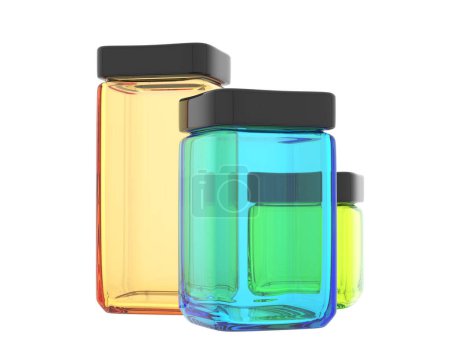 Photo for Color 3d rendered illustration of glass jar - Royalty Free Image