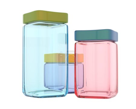 Foto de Ilustración de color 3d del frasco de vidrio - Imagen libre de derechos