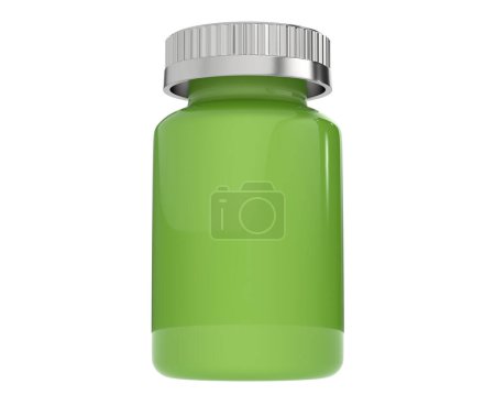 Foto de Botella de la píldora aislada sobre fondo blanco - Imagen libre de derechos