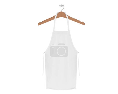 Photo for Apron with hanger isolated on background. 3d rendering - illustration - Royalty Free Image