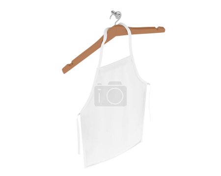 Photo for Apron with hanger isolated on background. 3d rendering - illustration - Royalty Free Image
