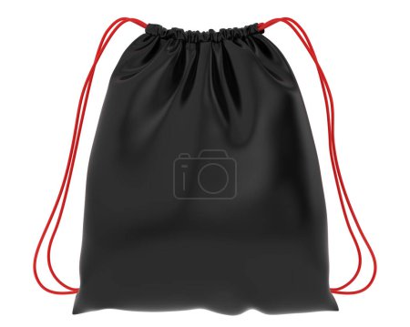 Photo for Drawstring bag isolated on background. 3d rendering - illustration - Royalty Free Image