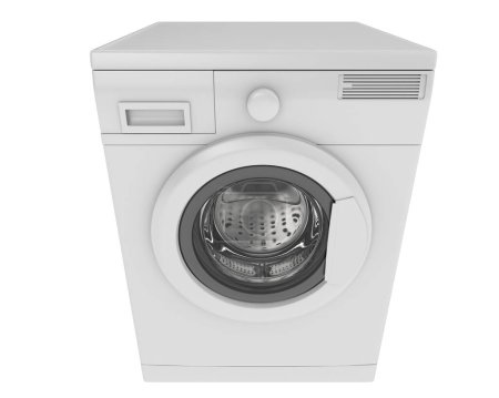 Téléchargez les photos : Machine à laver isolée sur fond. rendu 3d, illustration - en image libre de droit