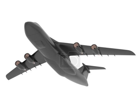 Photo for 3d model illustration of black Airplane c5 galaxy on white background - Royalty Free Image