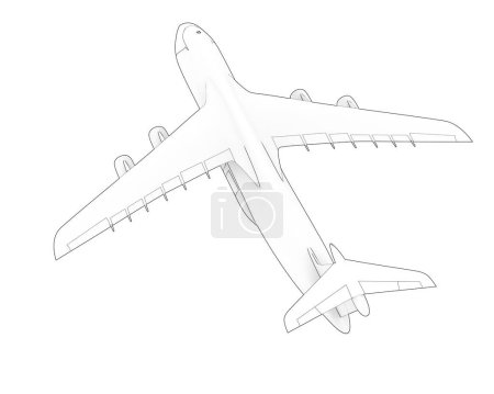 Téléchargez les photos : Illustration du modèle 3D de la galaxie de l'avion c5 sur fond blanc - en image libre de droit