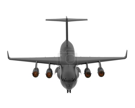 Photo for 3d illustration of black c17 plane. large military transport aircraft isolated on white background - Royalty Free Image