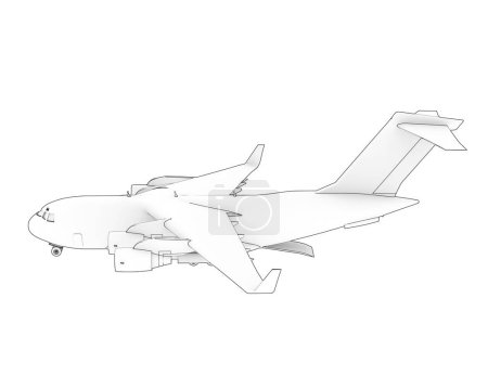 Foto de Ilustración 3d de c17. aviones de transporte militar grandes aislados sobre fondo blanco - Imagen libre de derechos