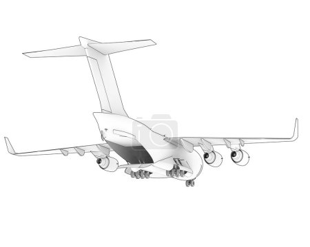 Photo for 3d illustration of c17. large military transport aircraft isolated on white background - Royalty Free Image