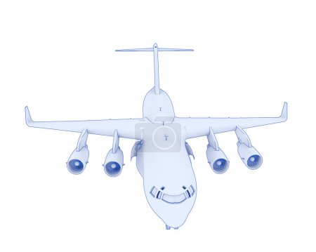 Photo for 3d illustration of c17. large military transport aircraft isolated on white background - Royalty Free Image