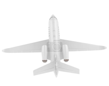 Photo for 3d model  illustration of white airplane Cessna isolated on light background - Royalty Free Image
