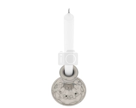 Photo for Candlestick isolated on grey background. 3d rendering - illustration - Royalty Free Image