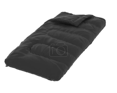 Photo for Camping sleeping bag isolated on grey background. 3d rendering - illustration - Royalty Free Image